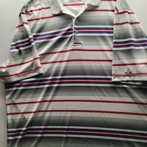 Grandslam Striped Gray Polo Golf Shirt